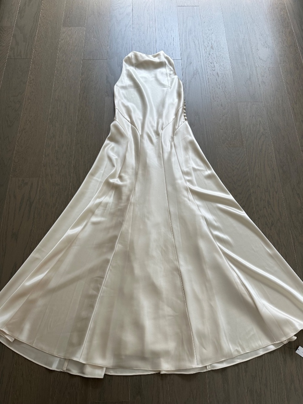 Reformation ROY Satin Wedding Dress Halter Gown Fior Di Latte Ivory With Tags 0 - Picture 5 of 10